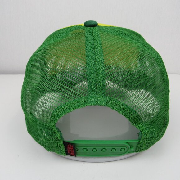 Stranger Things Camp Know Where '85 Snapback Trucker Hat Cap Green Yellow - Picture 4 of 10